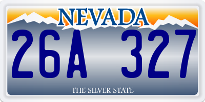 NV license plate 26A327