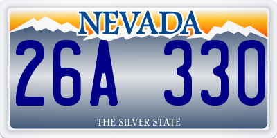 NV license plate 26A330