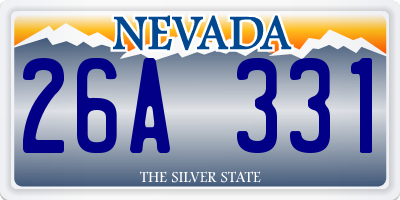 NV license plate 26A331