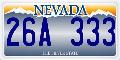 NV license plate 26A333