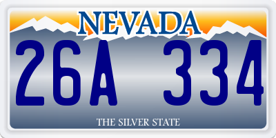 NV license plate 26A334