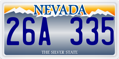 NV license plate 26A335