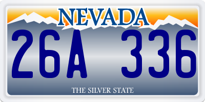NV license plate 26A336