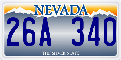 NV license plate 26A340