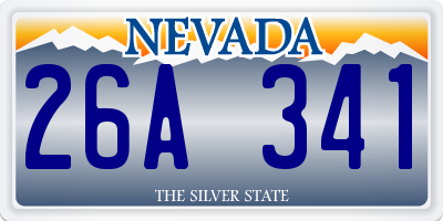 NV license plate 26A341