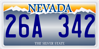 NV license plate 26A342