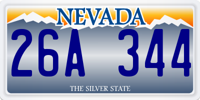 NV license plate 26A344