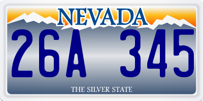 NV license plate 26A345