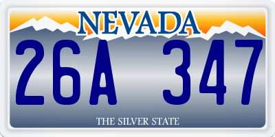 NV license plate 26A347
