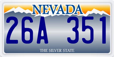 NV license plate 26A351