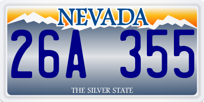 NV license plate 26A355