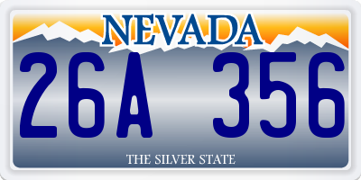 NV license plate 26A356