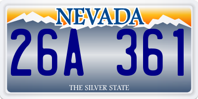 NV license plate 26A361