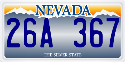 NV license plate 26A367