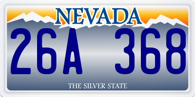 NV license plate 26A368