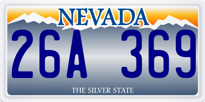 NV license plate 26A369