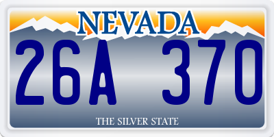 NV license plate 26A370