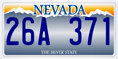 NV license plate 26A371
