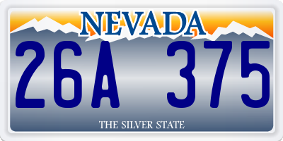 NV license plate 26A375