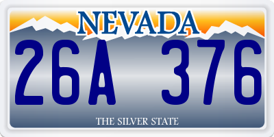 NV license plate 26A376