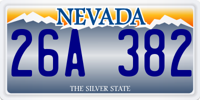 NV license plate 26A382