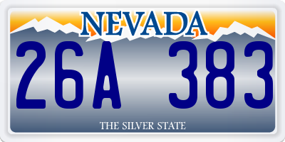 NV license plate 26A383