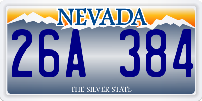 NV license plate 26A384
