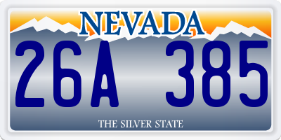 NV license plate 26A385