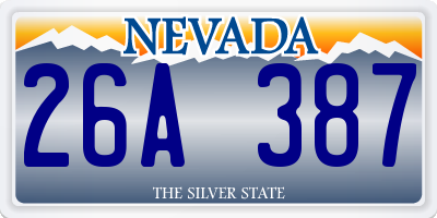 NV license plate 26A387
