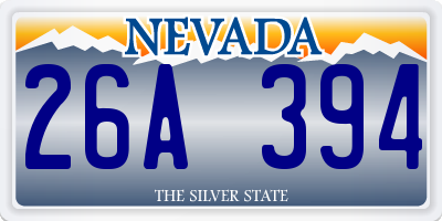 NV license plate 26A394
