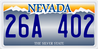 NV license plate 26A402