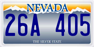 NV license plate 26A405