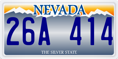 NV license plate 26A414