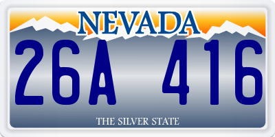 NV license plate 26A416