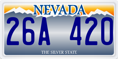 NV license plate 26A420