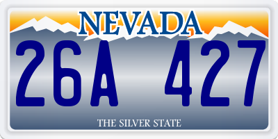 NV license plate 26A427