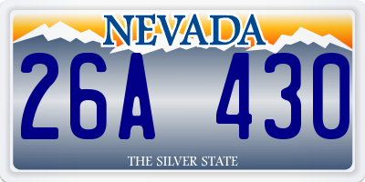 NV license plate 26A430