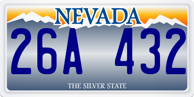 NV license plate 26A432