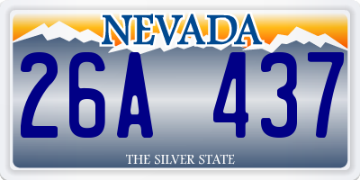 NV license plate 26A437