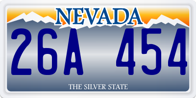 NV license plate 26A454