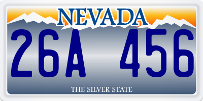 NV license plate 26A456