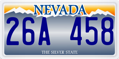 NV license plate 26A458
