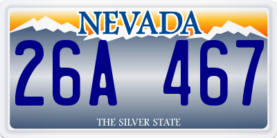 NV license plate 26A467