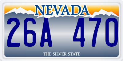 NV license plate 26A470