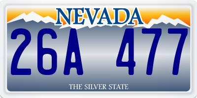NV license plate 26A477