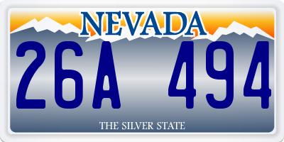 NV license plate 26A494