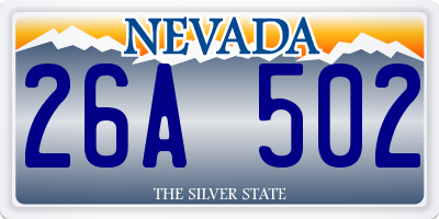 NV license plate 26A502