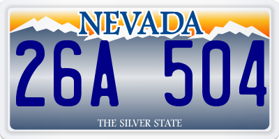NV license plate 26A504