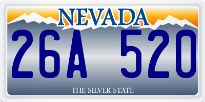 NV license plate 26A520