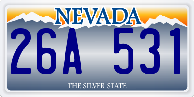 NV license plate 26A531